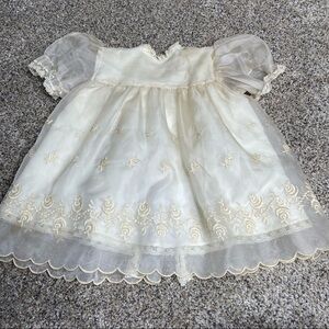 Phyllis Baby Wear Vintage Christening Baptism Outfit Gown Eyelet Embroidery Lace